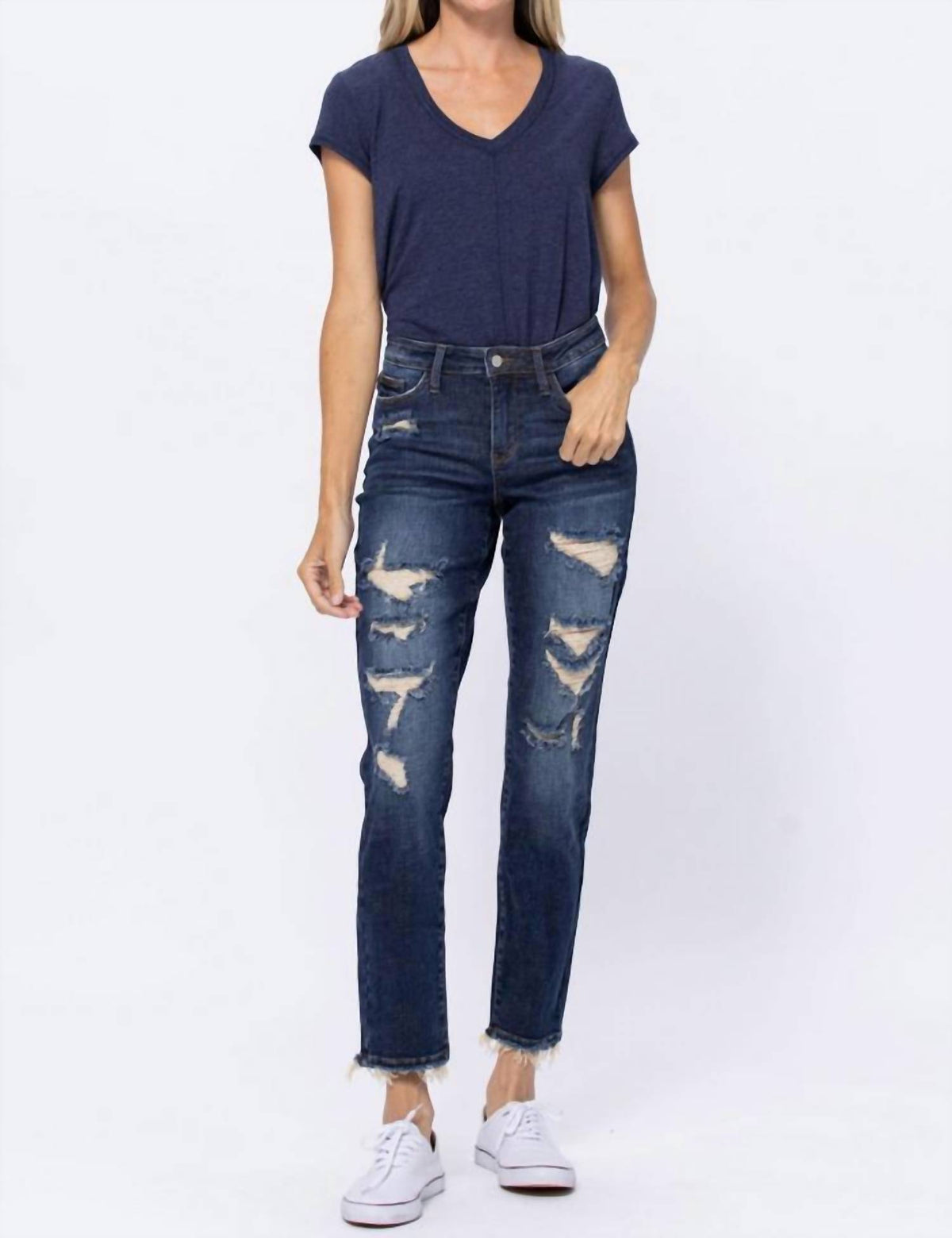 Judy Blue - Mid-rise Destroyed Boyfriend Jean
