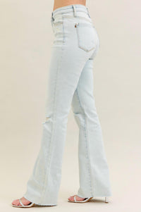 Judy Blue - Mid Rise Destroyed Fray Hem Bootcut Jeans