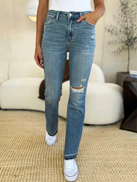 Judy Blue - Mid Rise Destroyed Hem Distressed Jeans