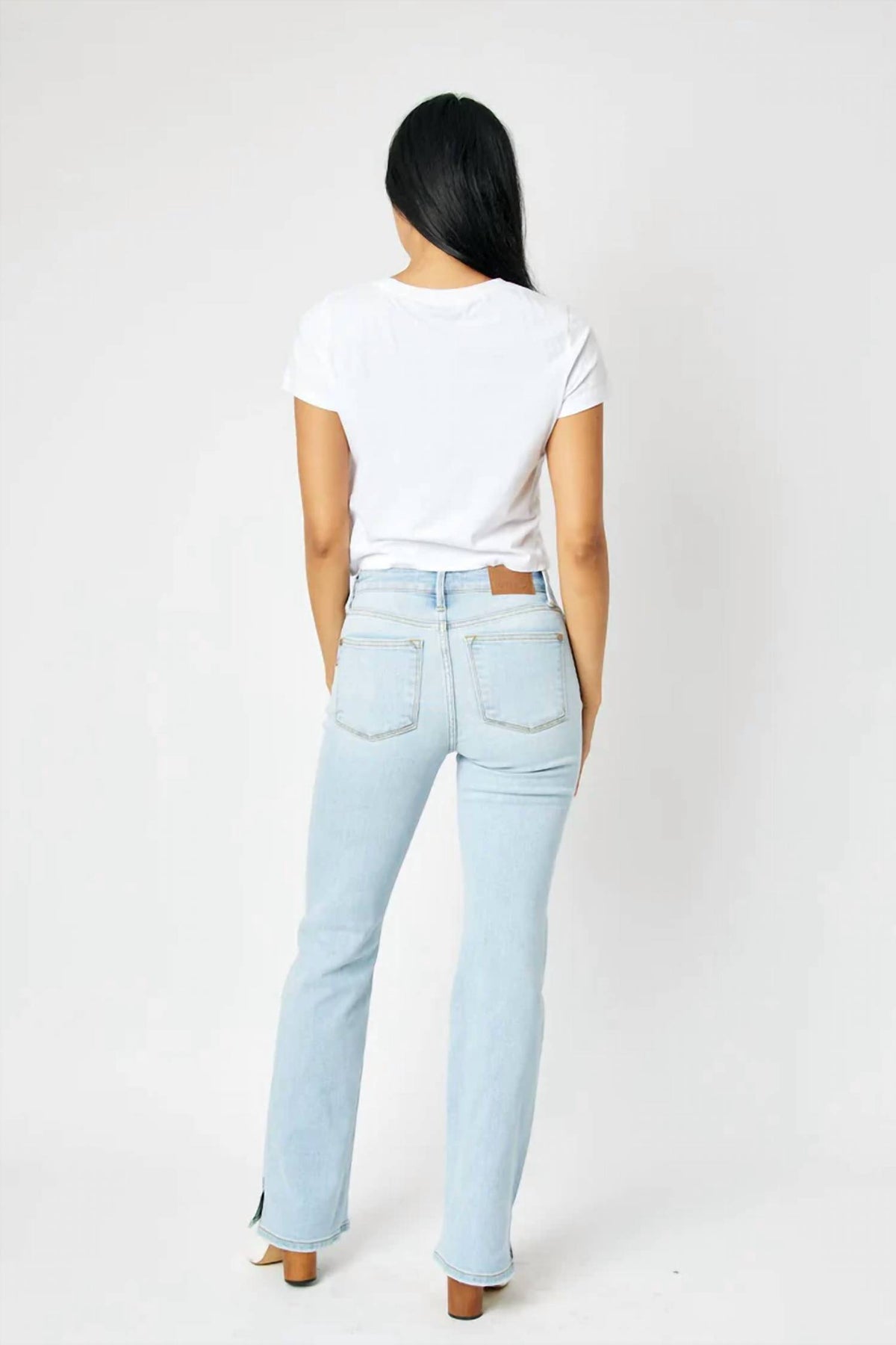Judy Blue - Mid Rise Slit Hem Bootcut Jeans