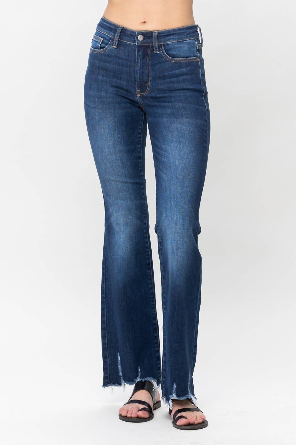 Judy Blue - Non-Distressed Fray Hem Bootcut Jeans