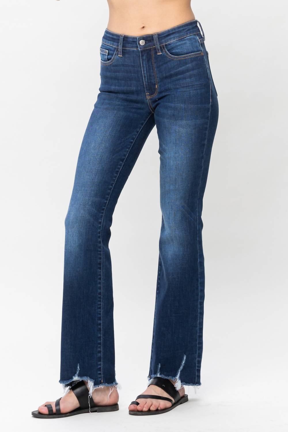 Judy Blue - Non-Distressed Fray Hem Bootcut Jeans