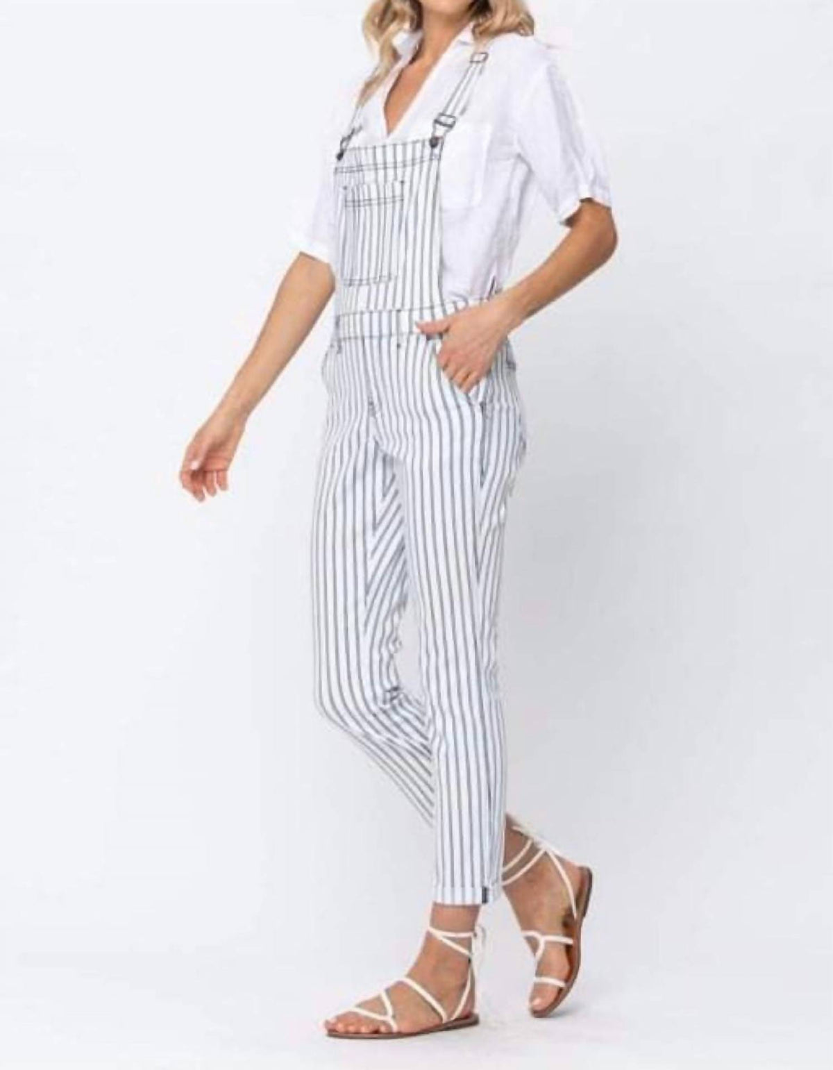 Judy Blue - Railroad Stripe Overalls