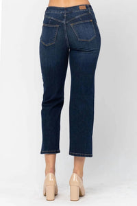 Judy Blue - Side Slits Cropped Jeans - blue - clothing - cotton - blend