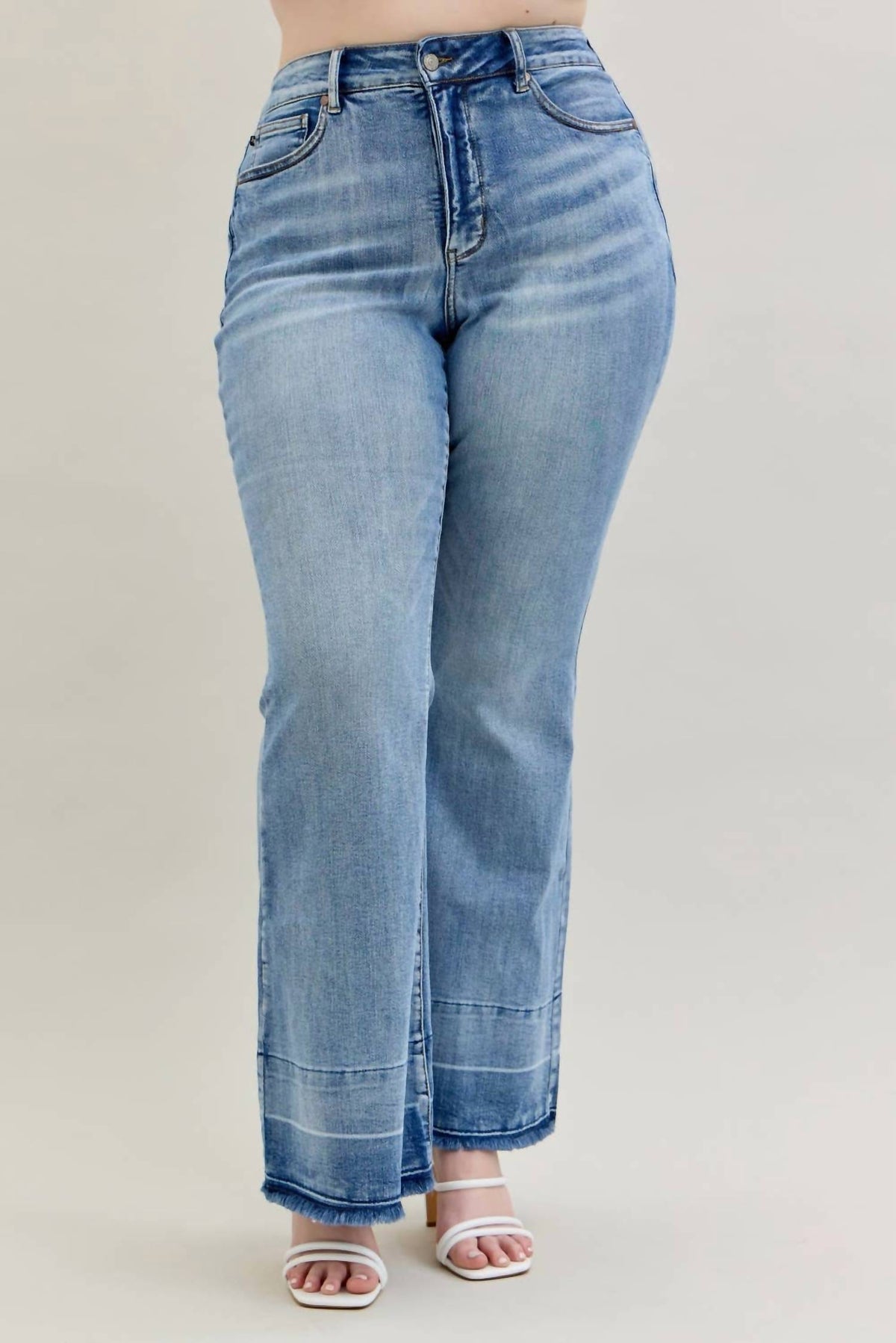 Judy Blue - Tummy Control With Release Hem Flare Jeans - Plus