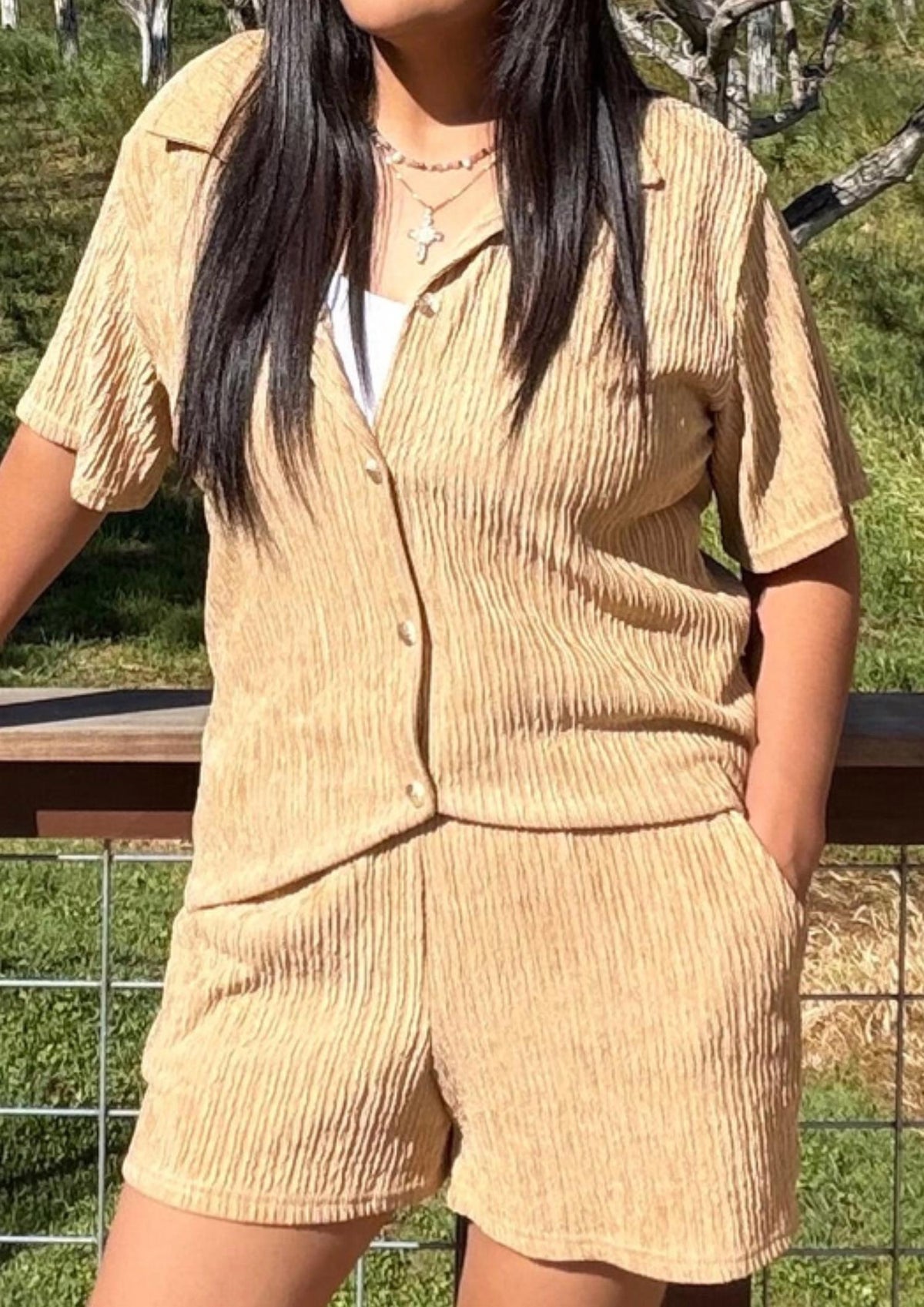 Judy Blue - Two Piece Button Down And Short Set