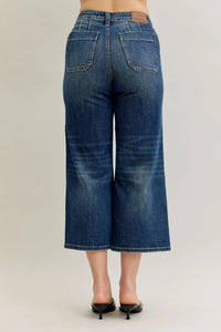 Judy Blue - Wide Crop Utility & Patch Pocket Jeans
