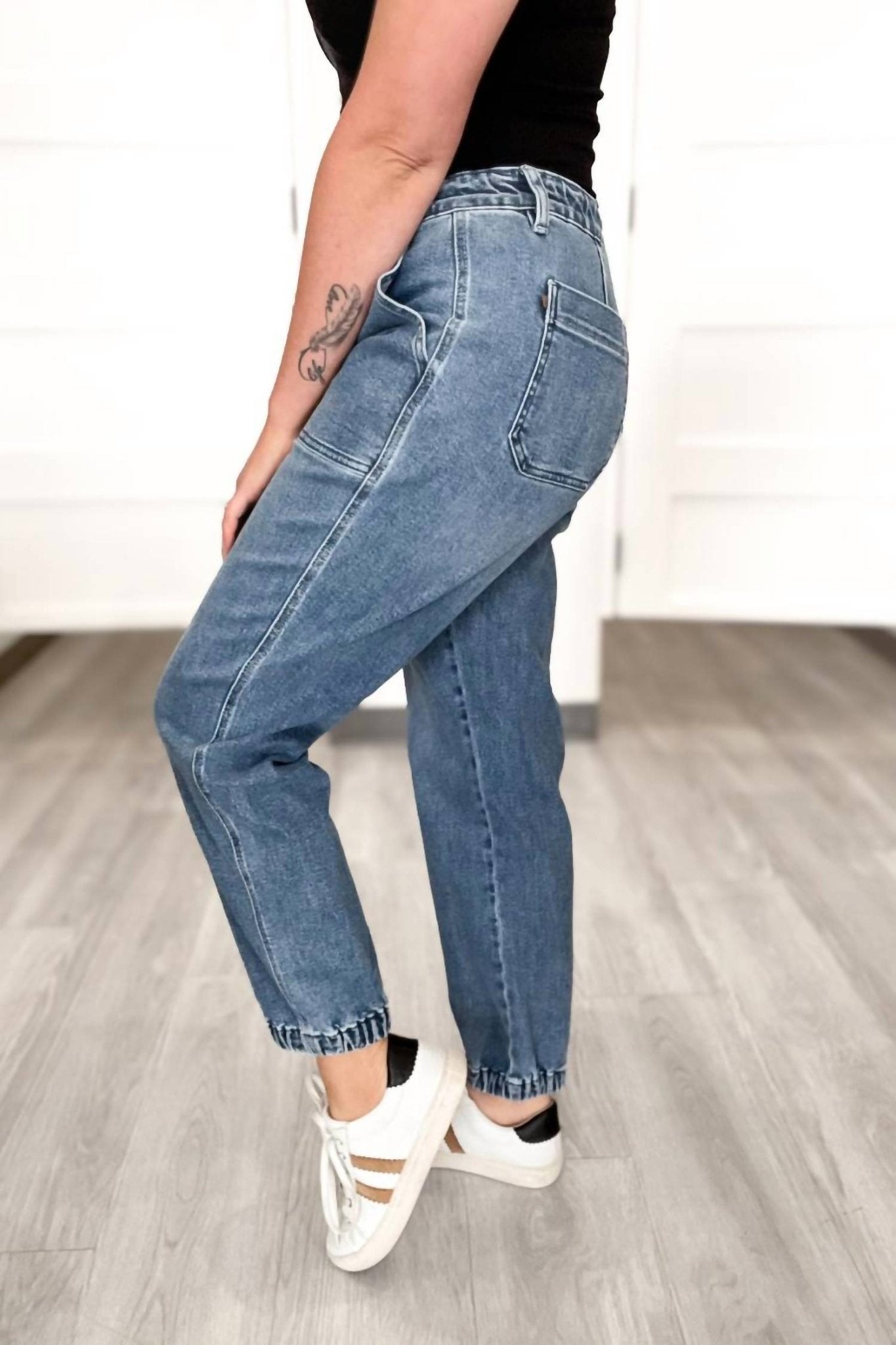 Judy Blue - Women's Bonnie High Waist Jogger - blue - clothing - cotton