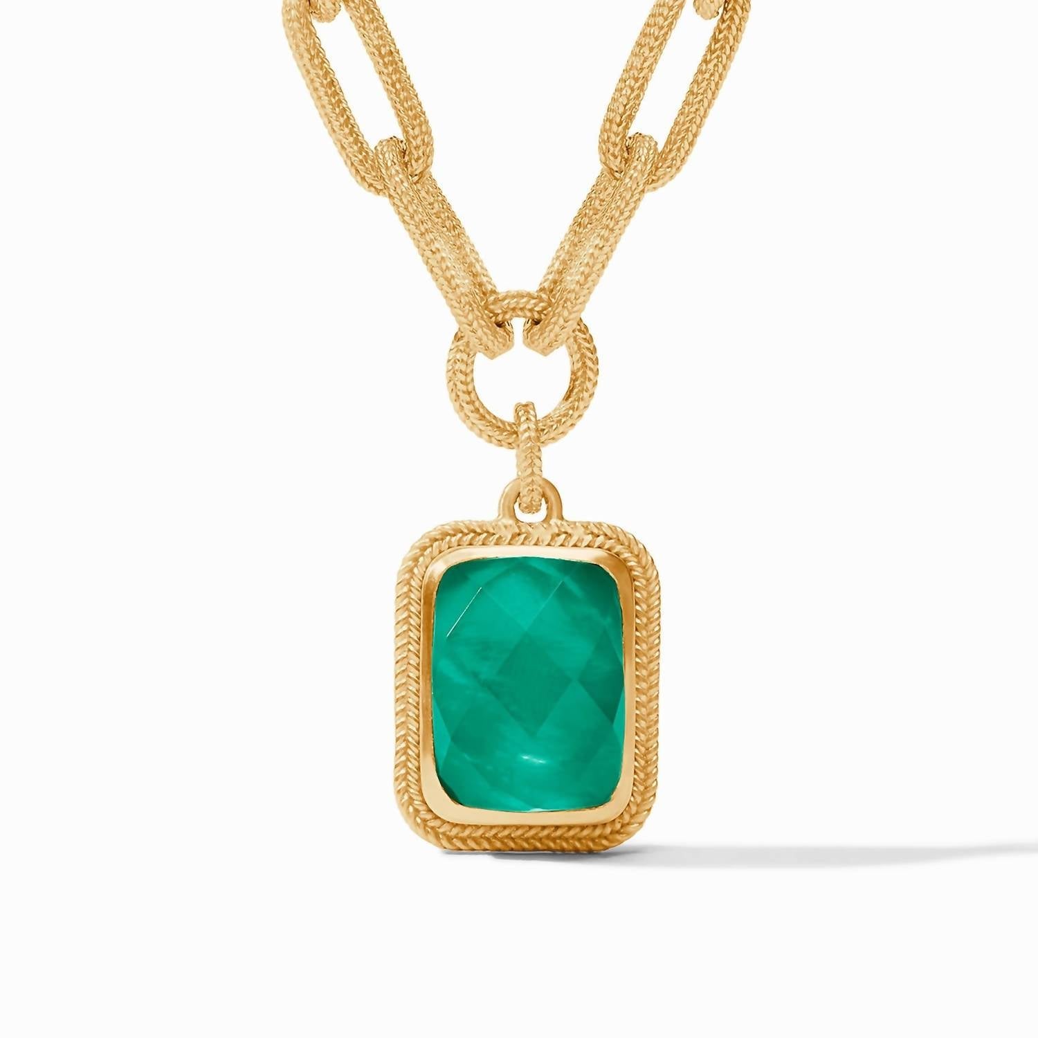 Julie Vos - Cheval Paperclip Statement Necklace - green - jewelry - necklaces