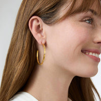 Julie Vos - Crescent Stone Hoop - earrings - gold - jewelry