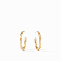 Julie Vos - Crescent Stone Hoop - earrings - gold - jewelry
