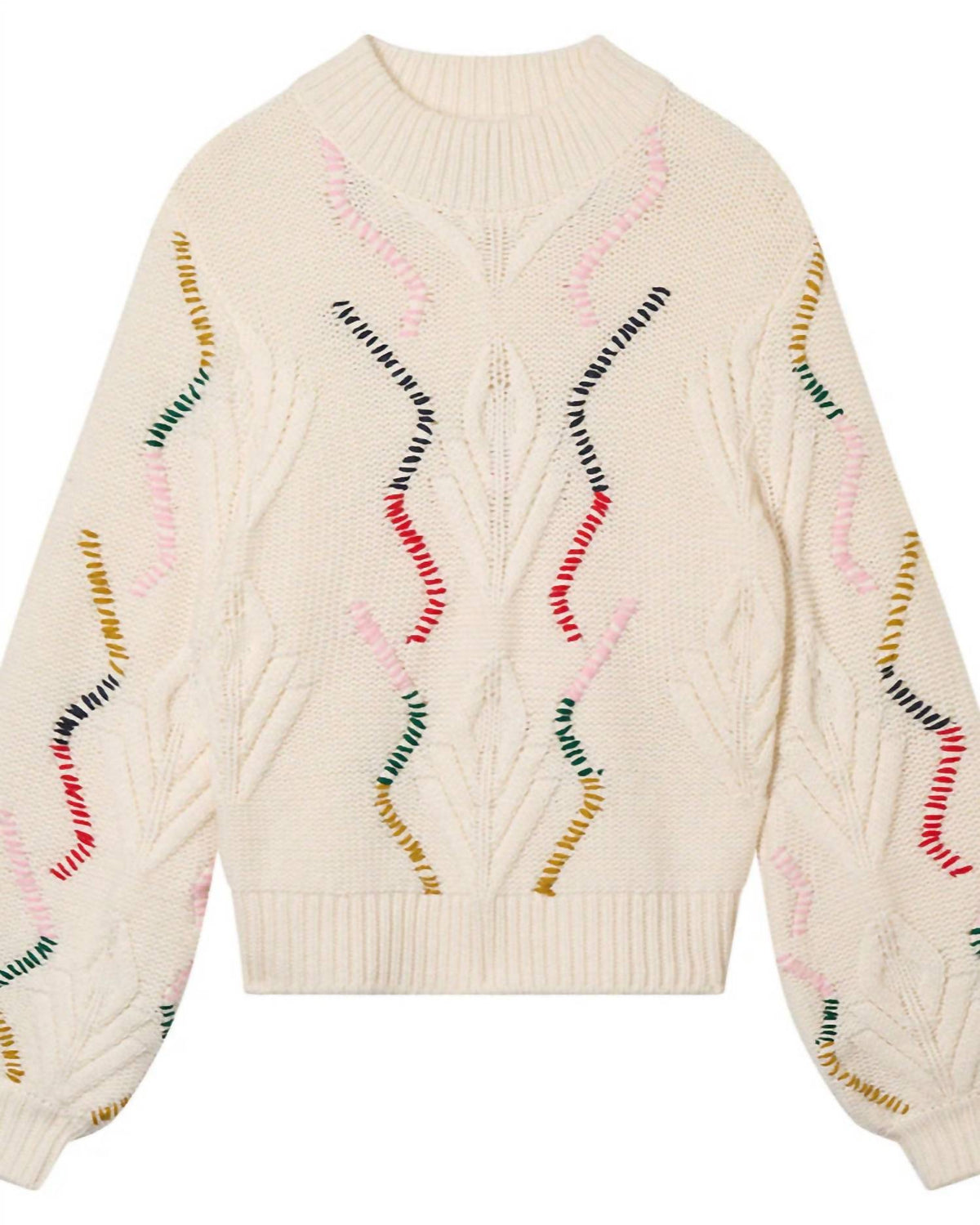 Jumper1234 - Cashmere Wool Overstitch Cable Turtle Jumper