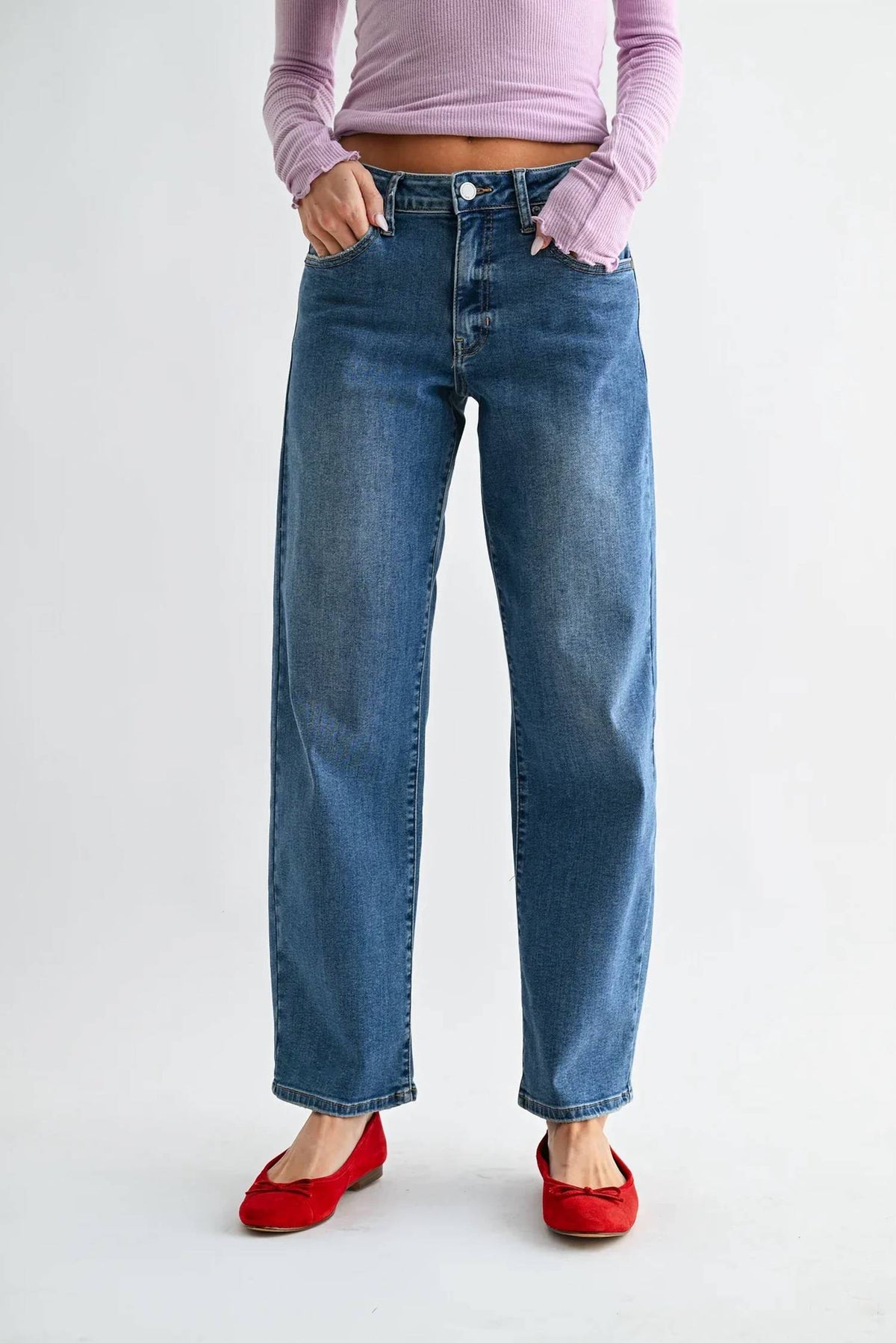 Just Black Denim - Bowed Straight Leg Jean