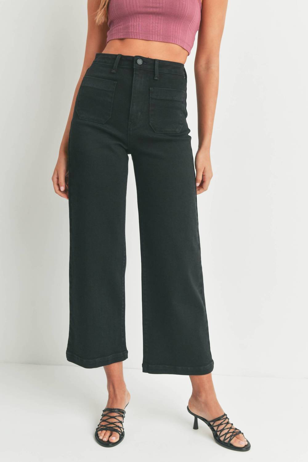 Just Black Denim - Caroline Patch Pocket Wide Leg Jeans