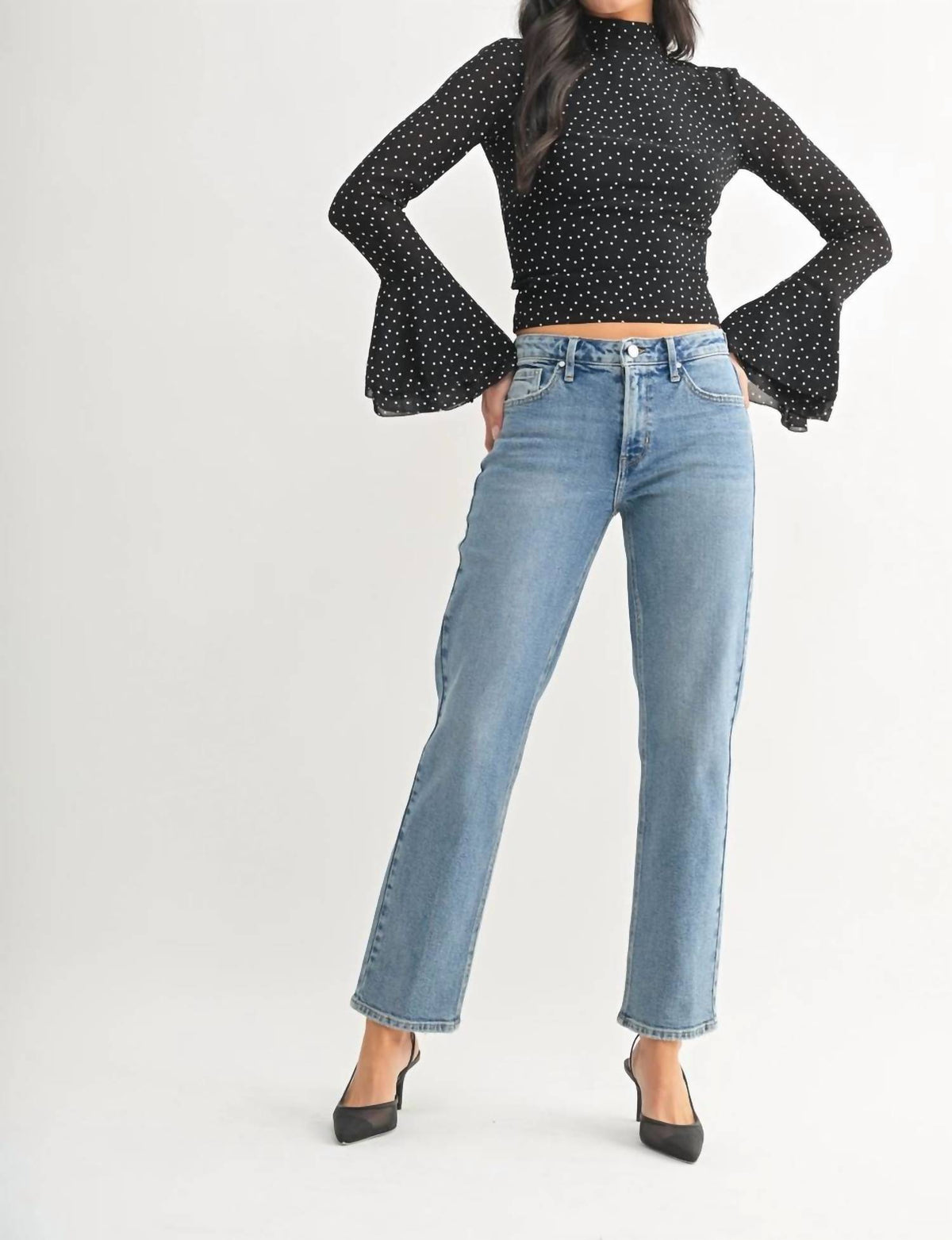 Just Black Denim - Clean Mid Rise Cropped Jeans