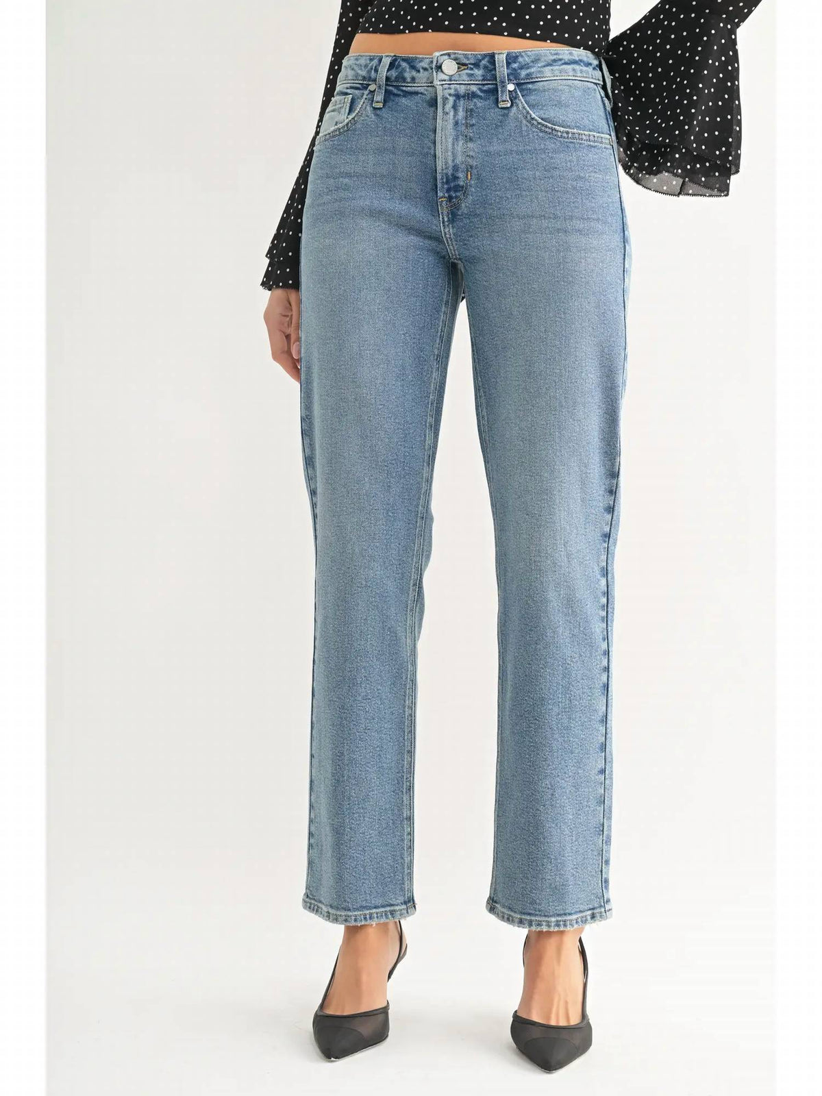 Just Black Denim - Clean Mid Rise Cropped Jeans