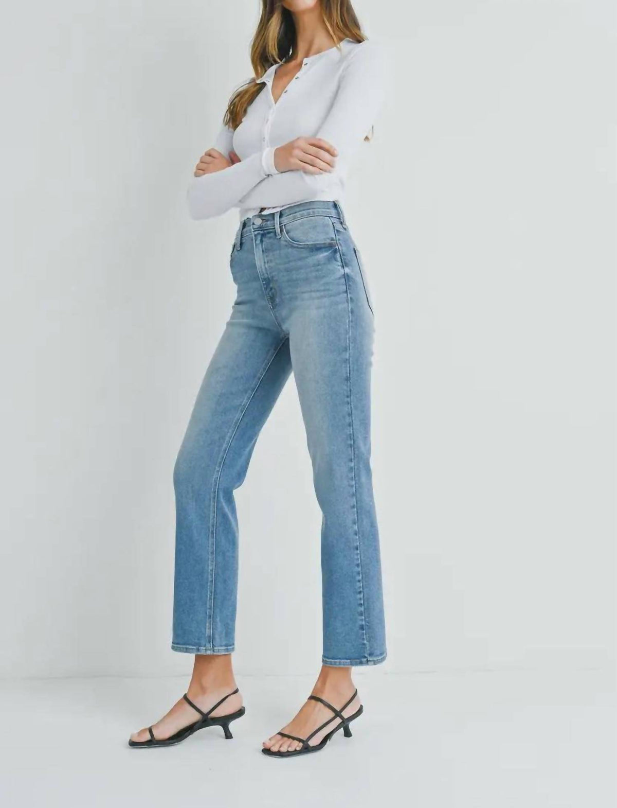 Just Black Denim - Denim High Rise Crop Straight Jeans