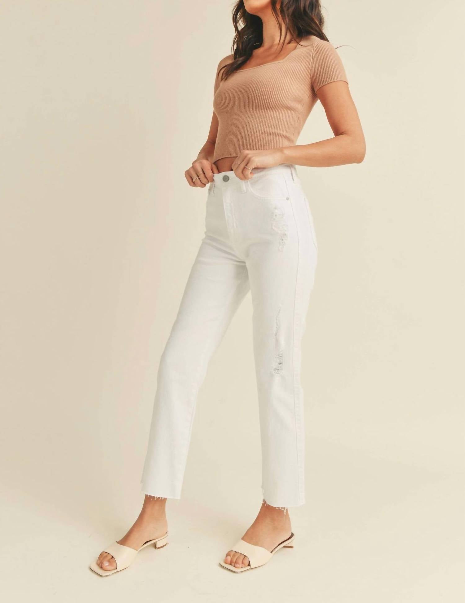 Just Black Denim - High Rise Classic Straight Jean - clothing - cotton - blend - jeans