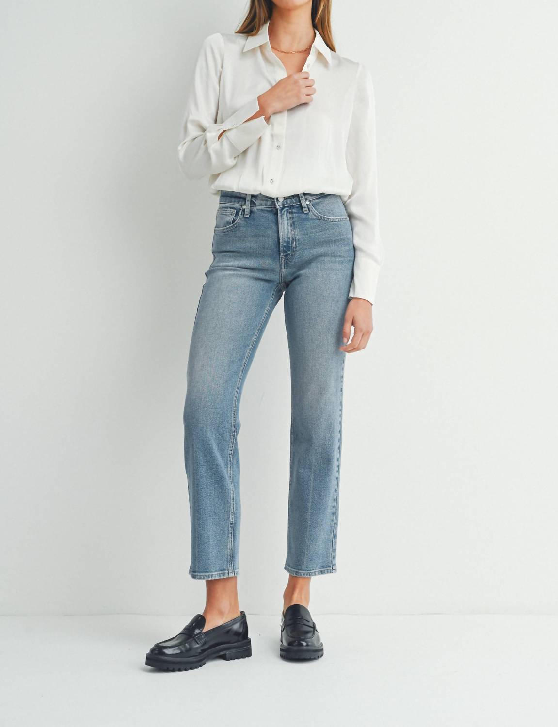 Just Black Denim - Lila Clean Mid Rise Straight Jeans