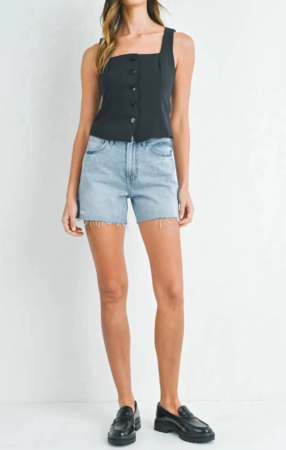 Just Black Denim - Longer Length Jean Short