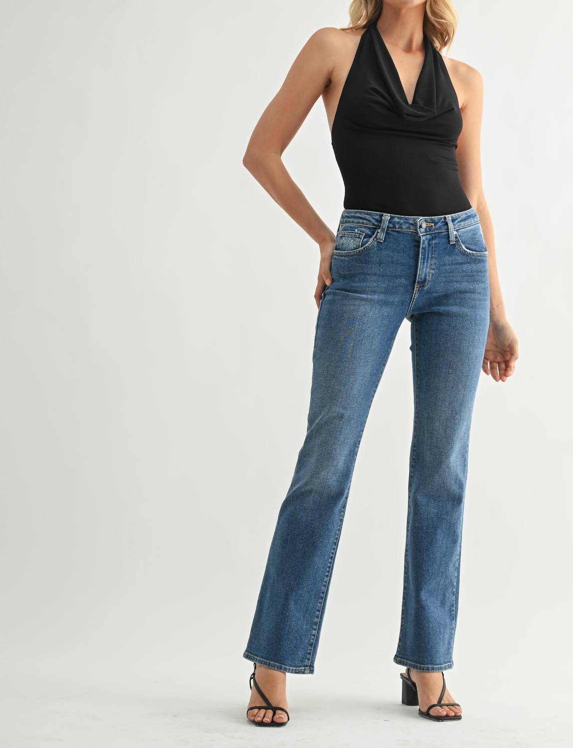 Just Black Denim - Low Rise Vintage Slim Bootcut Jeans