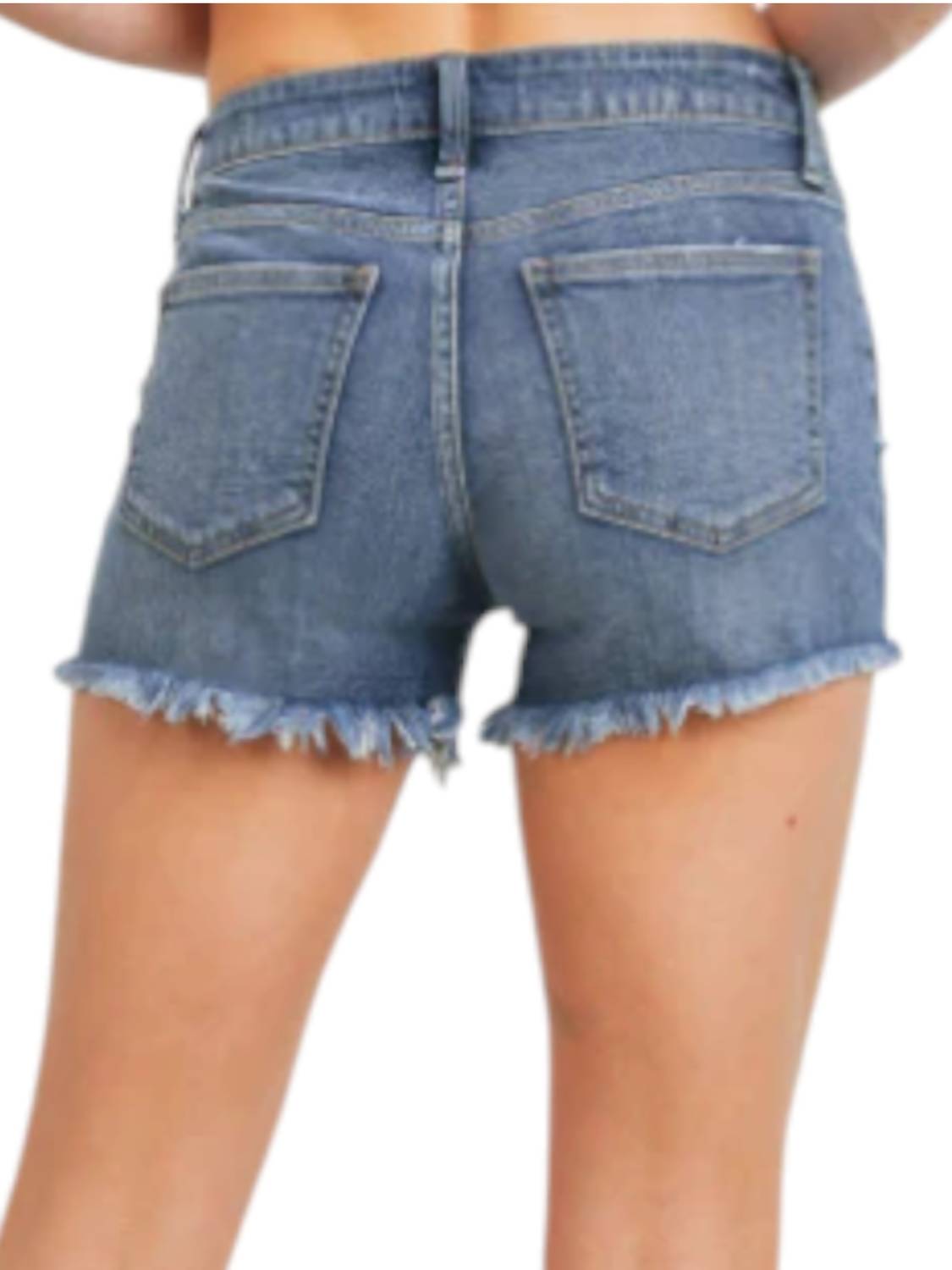 Just Black Denim - Mid Rise Distressed Short