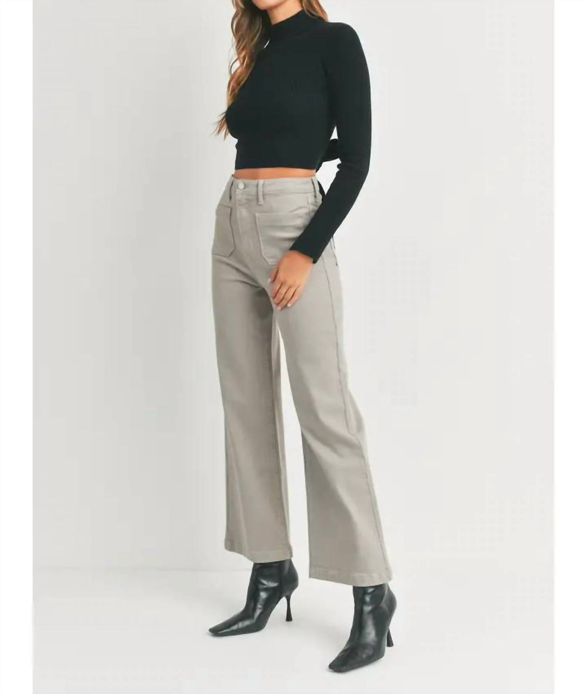 Just Black Denim - Patch Pocket Wide Leg Jean