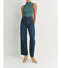 Just Black Denim - Retro Wide Straight Jeans - blue - clothing - cotton - blend