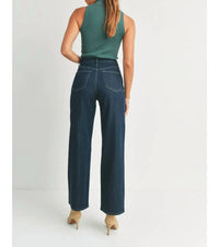 Just Black Denim - Retro Wide Straight Jeans - blue - clothing - cotton - blend