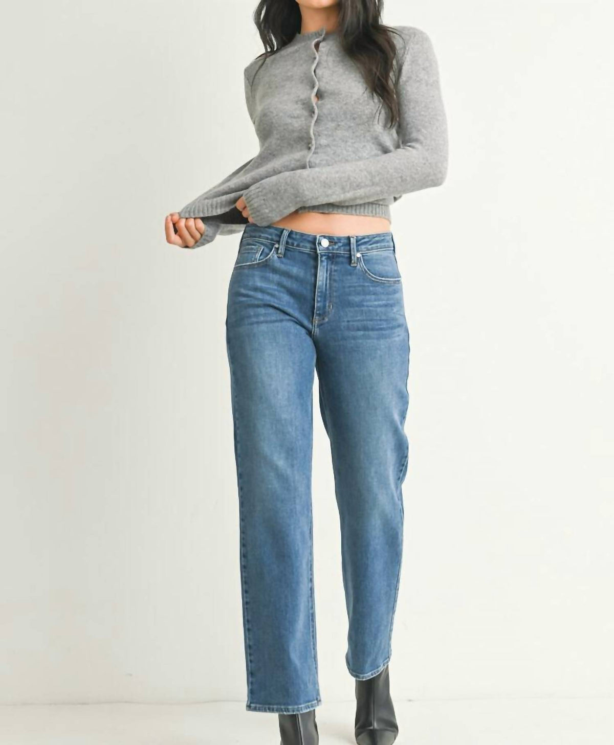 Just Black Denim - Stretchy Straight Jeans