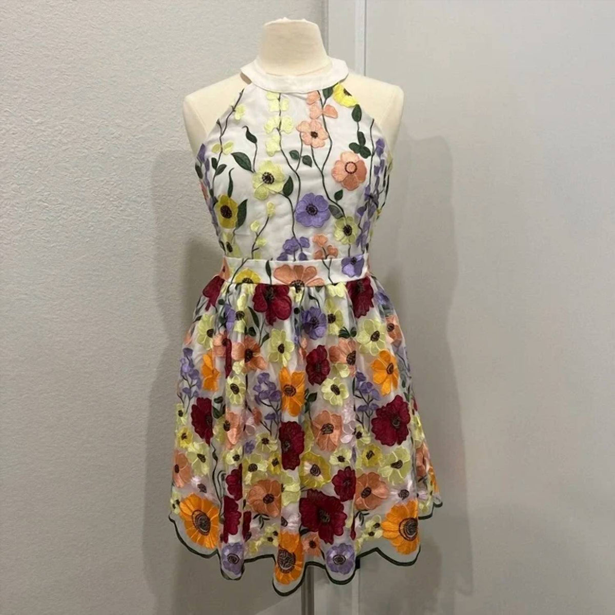 Just Me - Floral halter dress