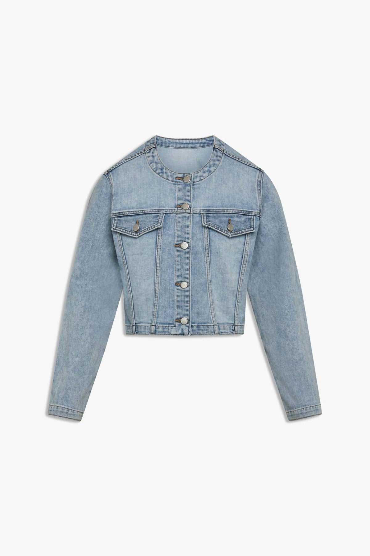 Just Usa - Collarless Cropped Jacket