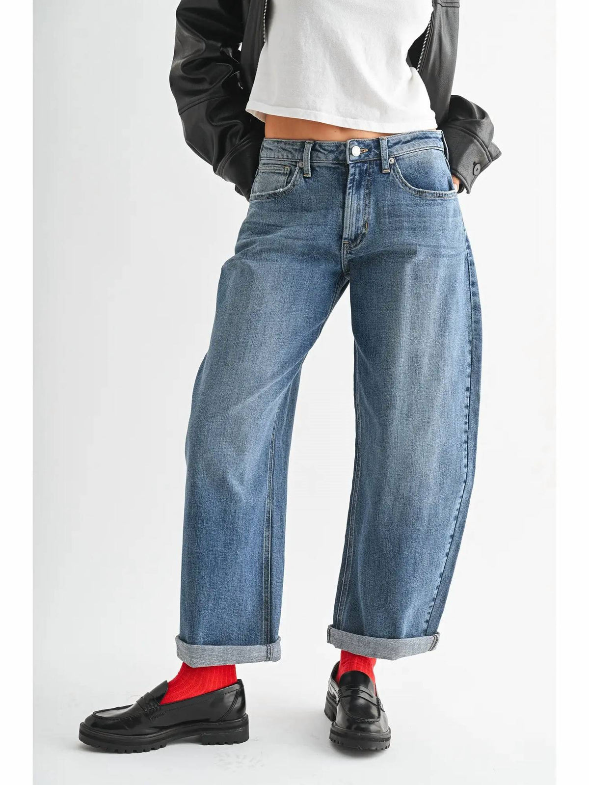 Just Usa - Slim Barrel Cuff Jeans