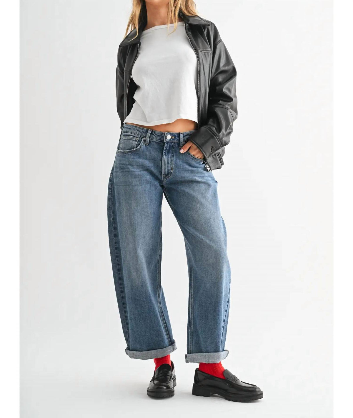 Just Usa - Slim Barrel Cuff Jeans