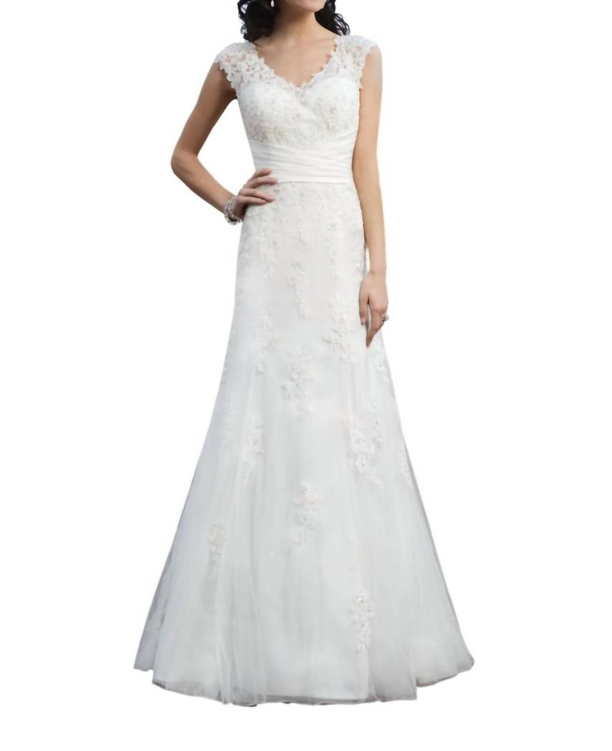 Justin Alexander - Beaded Lace A-line Dress