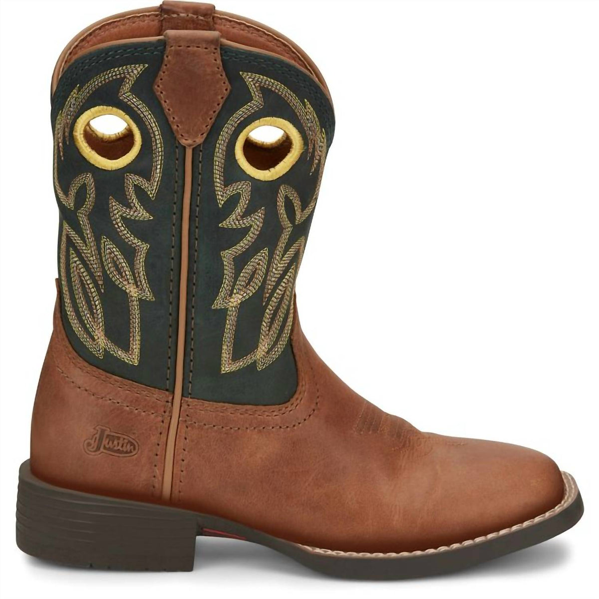 Justin Boots - Boys Bowline Western Boots - Broad Square Toe