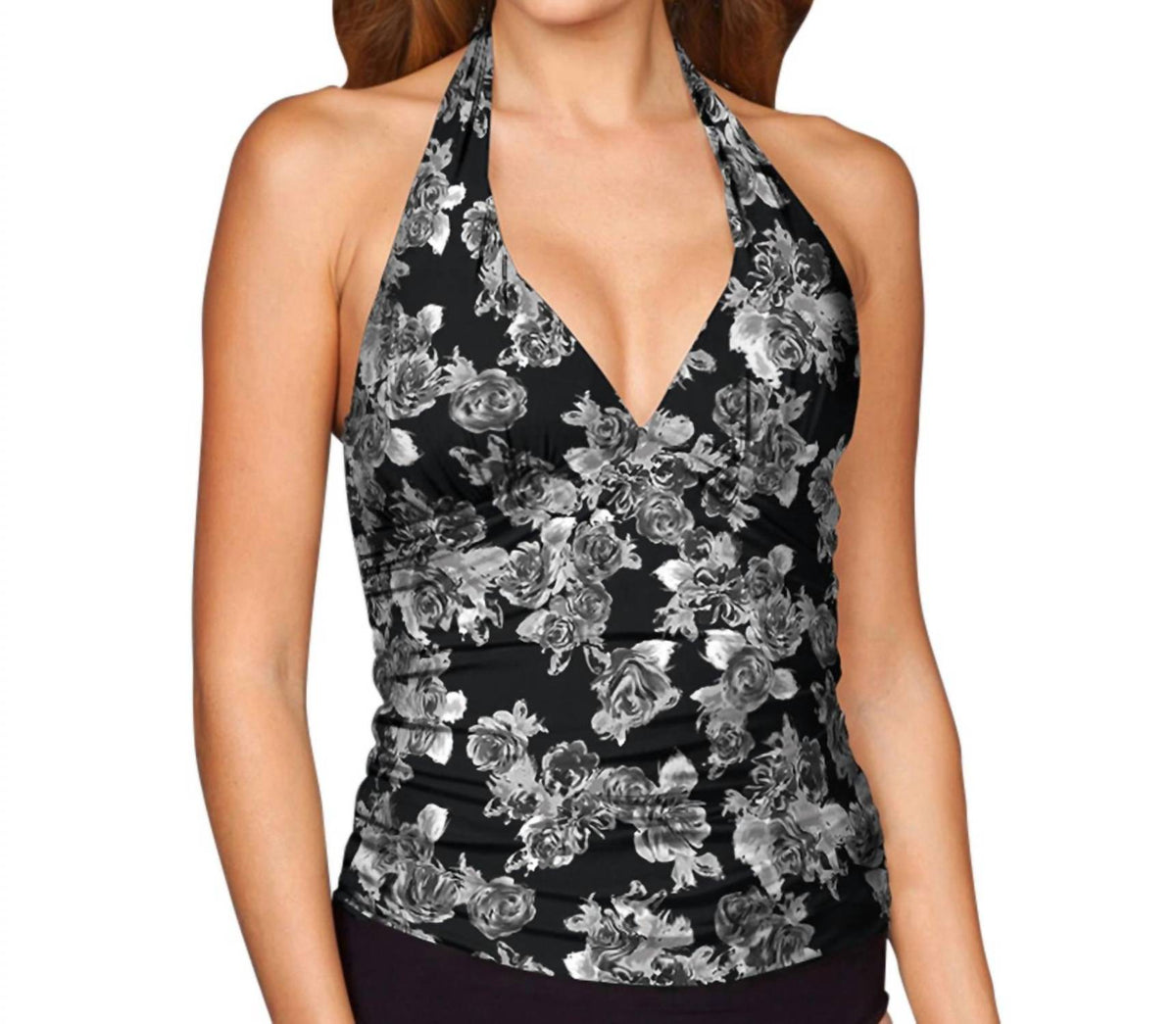 Kallure - Shirred Halter Tankini Top
