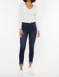 Kancan - Alameda Super Dark Ankle Skinny Jeans - blue - clothing - cotton - blend