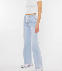 Kancan - Alina High Rise Pull On Wide Flared Jeans