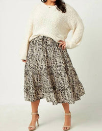 Kancan - Botanical Beauty Midi Skirt - Plus