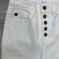 Kancan - Buttonfly Distressed Skinny Jeans