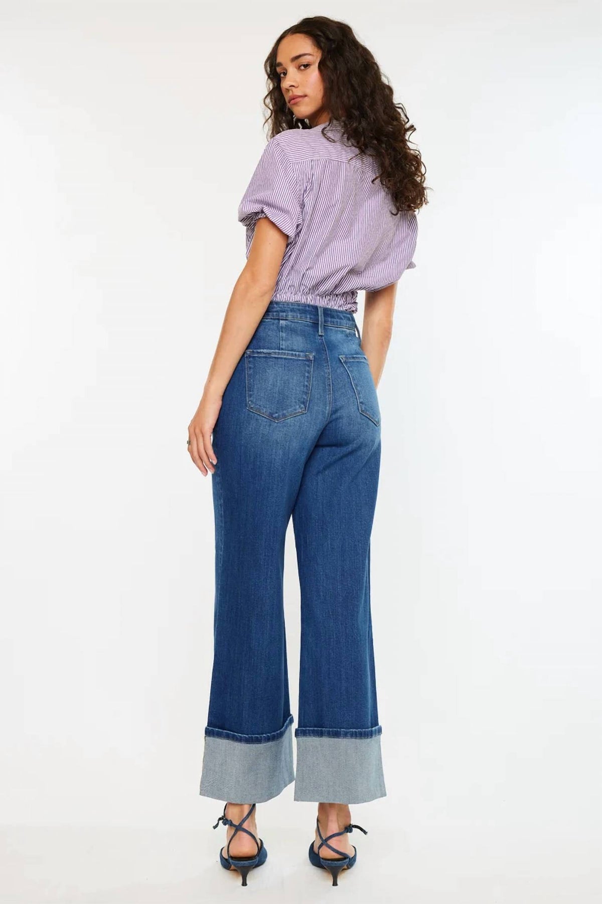 Kancan - Crop Wide Leg Jeans