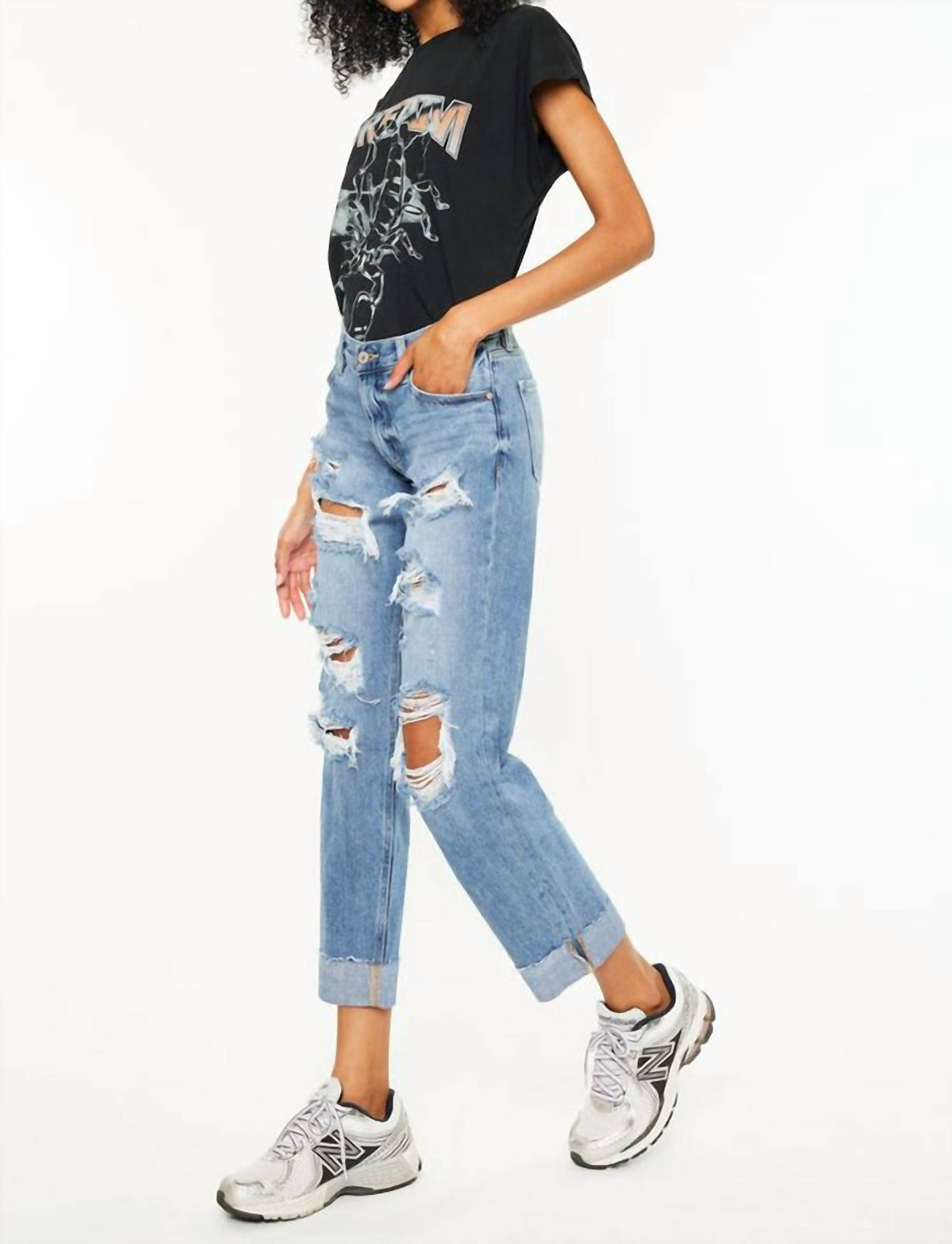 Kancan - Delta Mid Rise Boyfriend Jeans