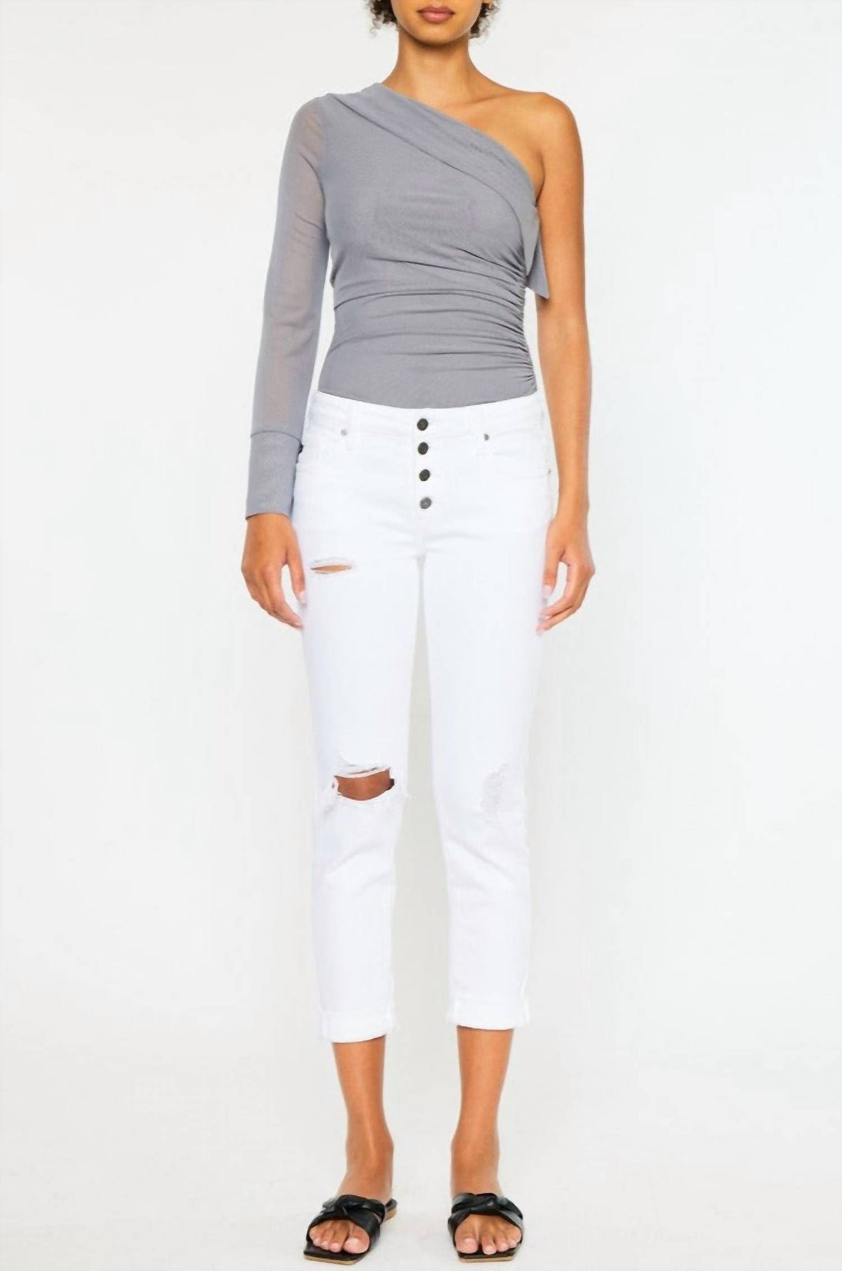 Kancan - Five Pocket Button Fly Mid Rise Jeans