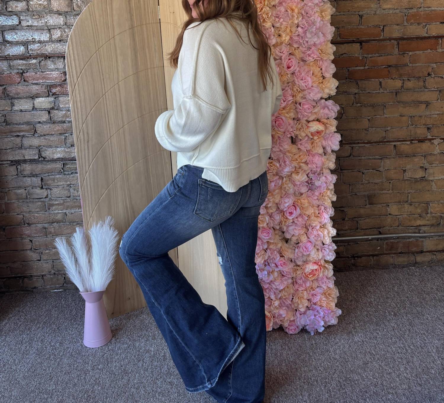 Kancan - High Rise Super Flare Jeans - blue - clothing - high - rise