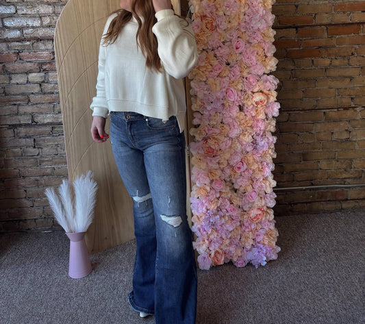 Kancan - High Rise Super Flare Jeans - blue - clothing - high - rise