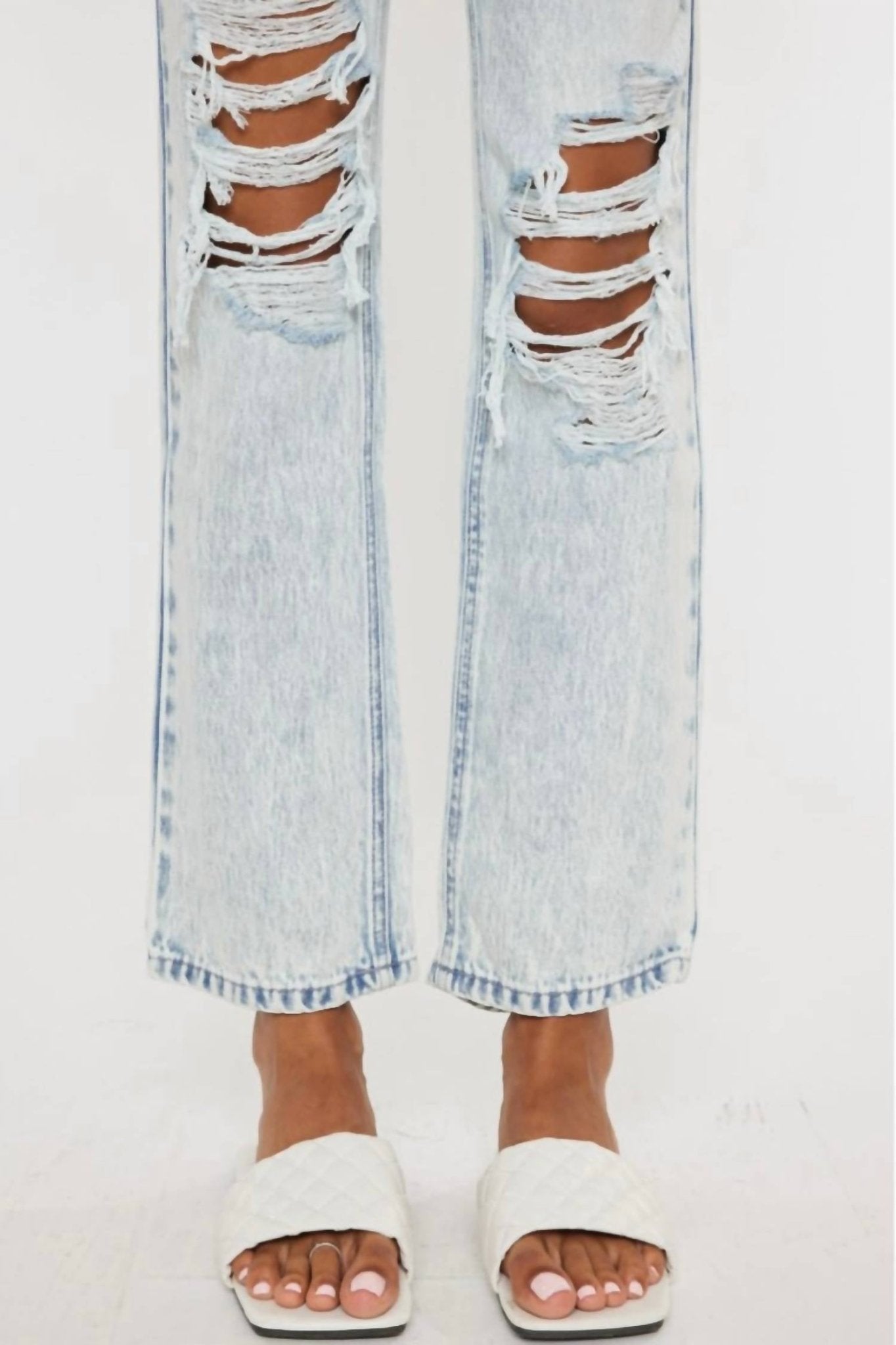 Kancan - Light Wash Dixon 90’s Boyfriend Jeans - blue - boyfriend - clothing