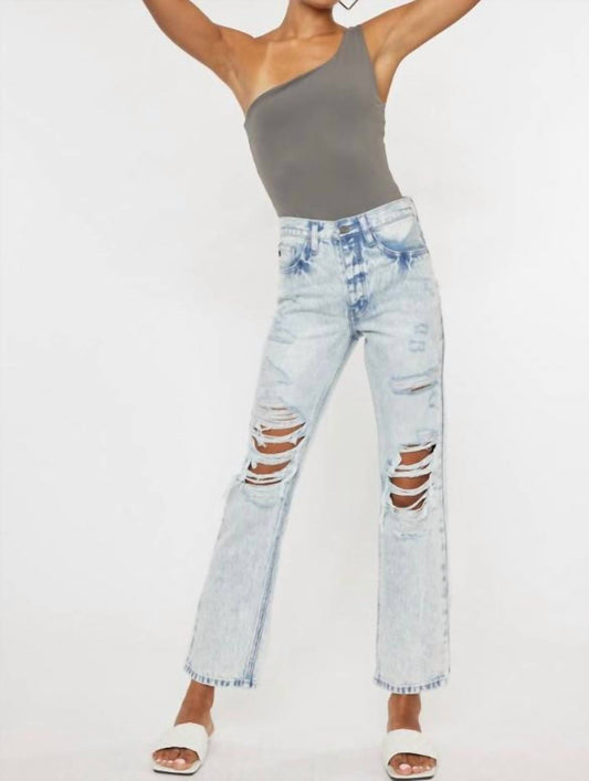 Kancan - Light Wash Dixon 90’s Boyfriend Jeans - blue - boyfriend - clothing