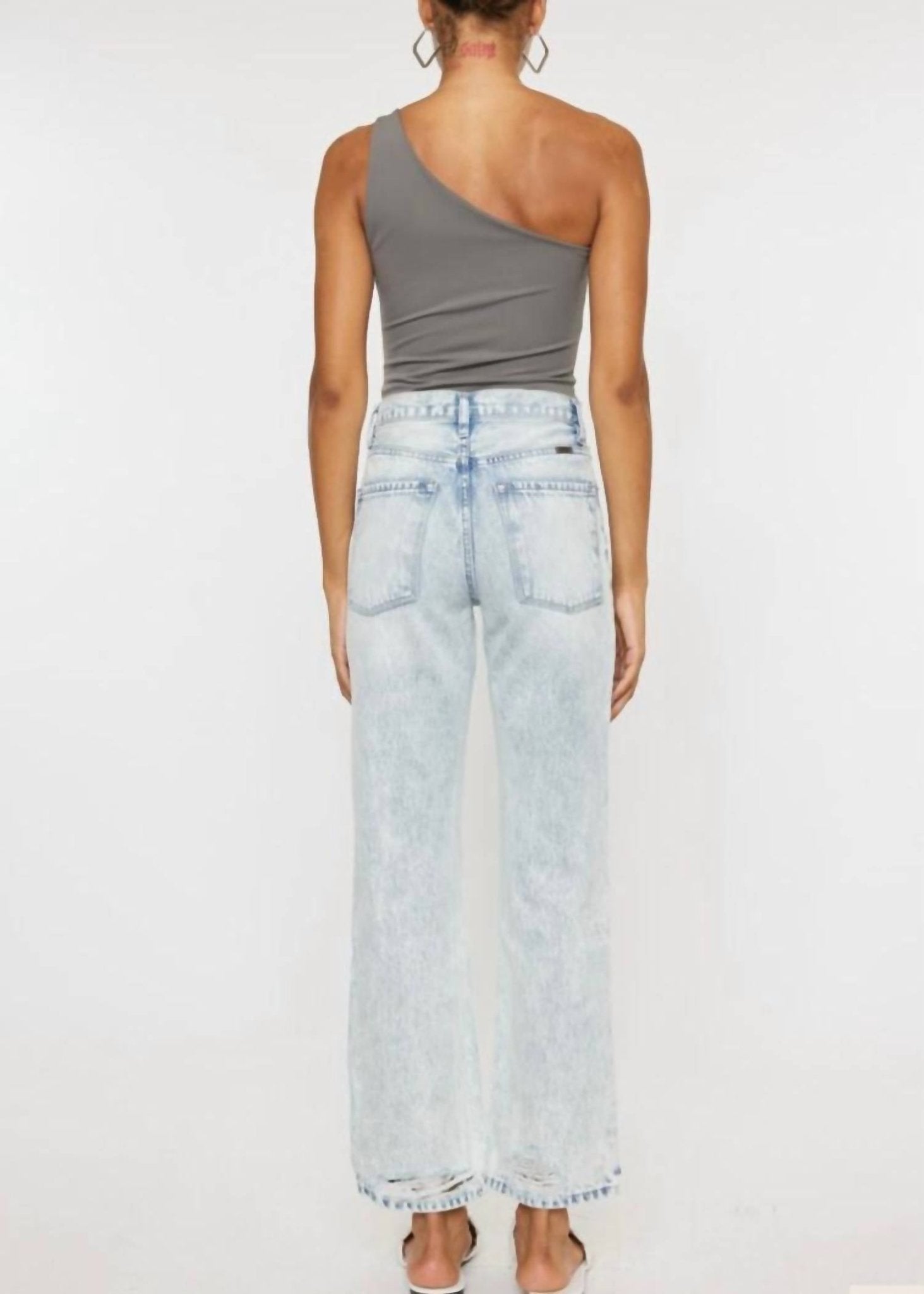 Kancan - Light Wash Dixon 90’s Boyfriend Jeans - blue - boyfriend - clothing