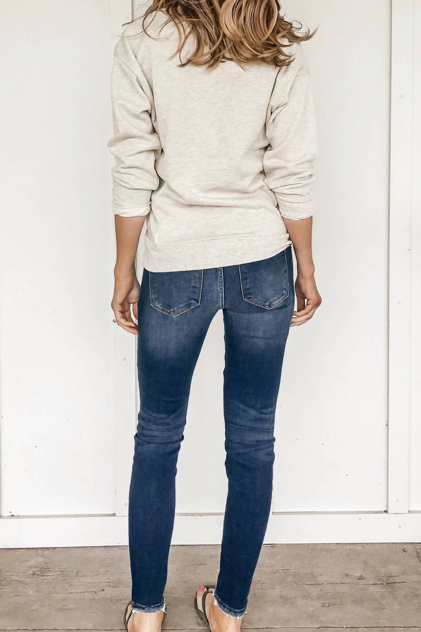 Kancan - Megan Distressed Skinny Jeans - blue - clothing - cotton - blend